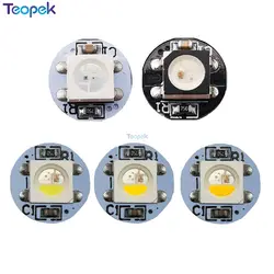 Chip de LED endereçável com mini placa PCB, dissipador de calor, preto e branco, 10mm x 3mm, 5050 SMD, WS2812B, RGB, SK6812, RGBW, DC5V, 20-500Pcs