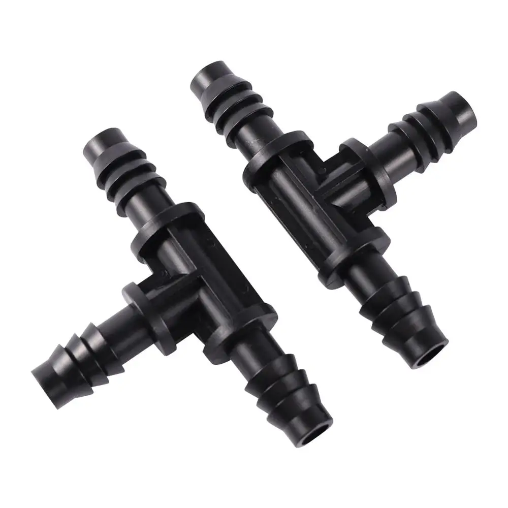 3/8 Inch Tee Barb Connector Dripper Watering Plants Tee  8mm/11mm Hose Connector Automatic Irrigation Watering Hose Splitter