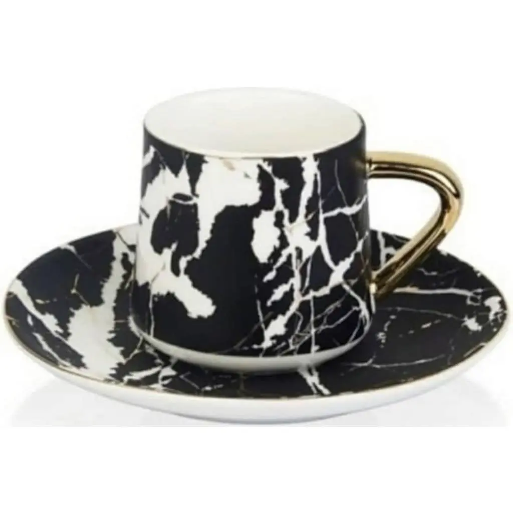 DOLBOVI Acar 12 piece 6 personality coffee cup pad complete marble pattern mug кружка coffee cup cup