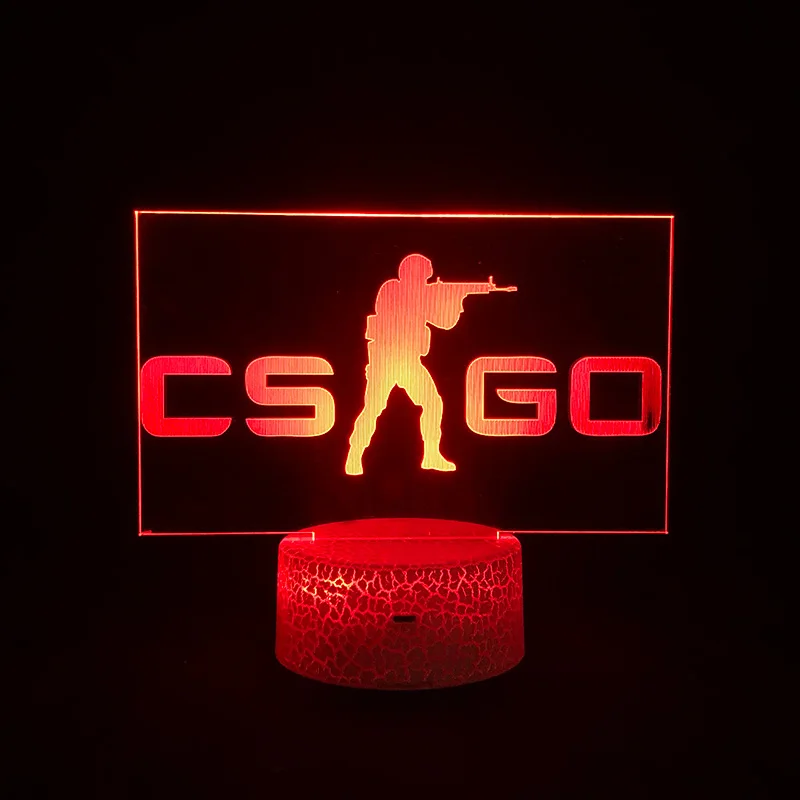 

CS GO Game Counter Strike 3D Night Lights Picture Lava Lamp Led USB Battery RGB Neon Gift Bedroom Table Desk Decoration For Home