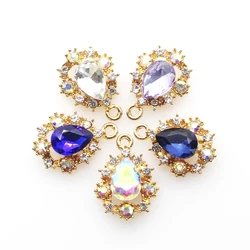 Fashion 10Pc 15*20MM Glass Crystal Alloy Jewelry Accessories Handmade Creative Production For Mini Rhinestone Pendant Decoration