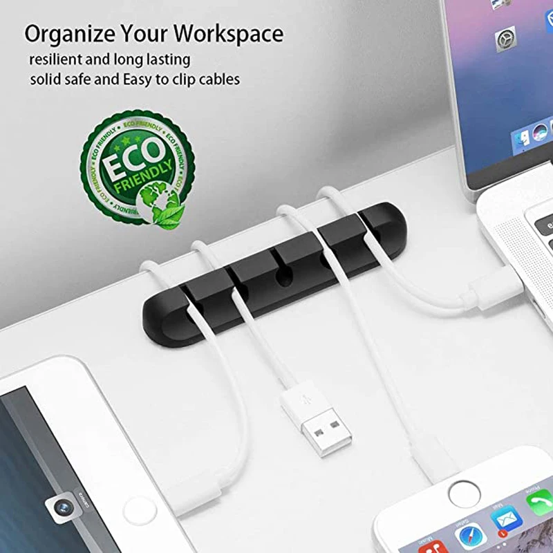 Organizer do kabli silikonowy Organizer do zwijania kabla USB Desktop Tidy Management kabel z zaciskami uchwyt do myszy przewód słuchawek Organizer