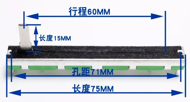 Good Quality 75MM 60MM 2PCS  FOLIO-4D103 Double Potentiometer D103 D10K