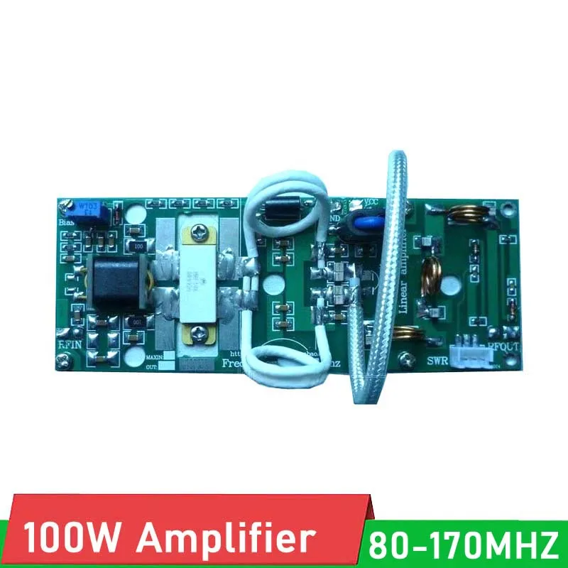 100W 80Mhz-170Mhz RF Power Amplifier Board DIY KITS MRF186 Transistor tube For Ham Radio Walkie talkie transmitter