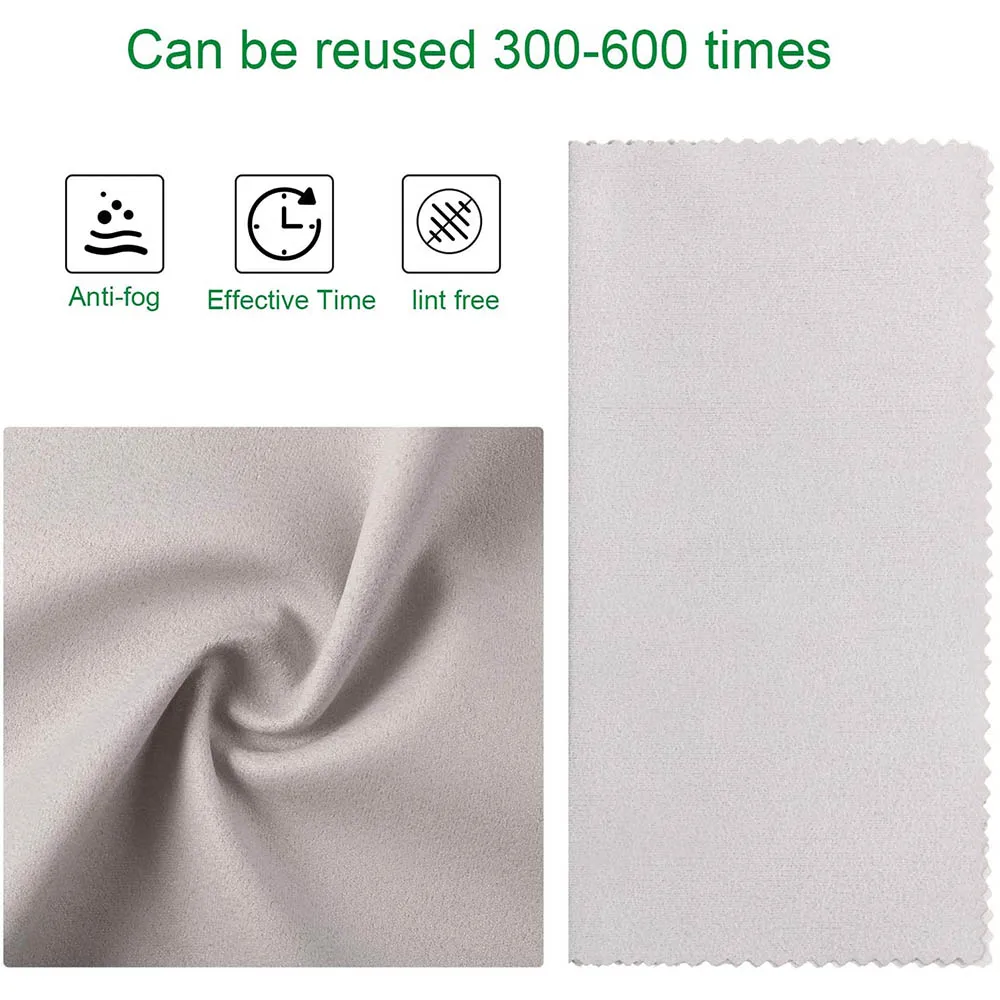 Eyeglasses Anti Fog Cleaning Wipes Reusable Dry Anti-Fog Cleaning Cloth for Face Mask Glasses Goggles Helmet Camera Lens Mirror