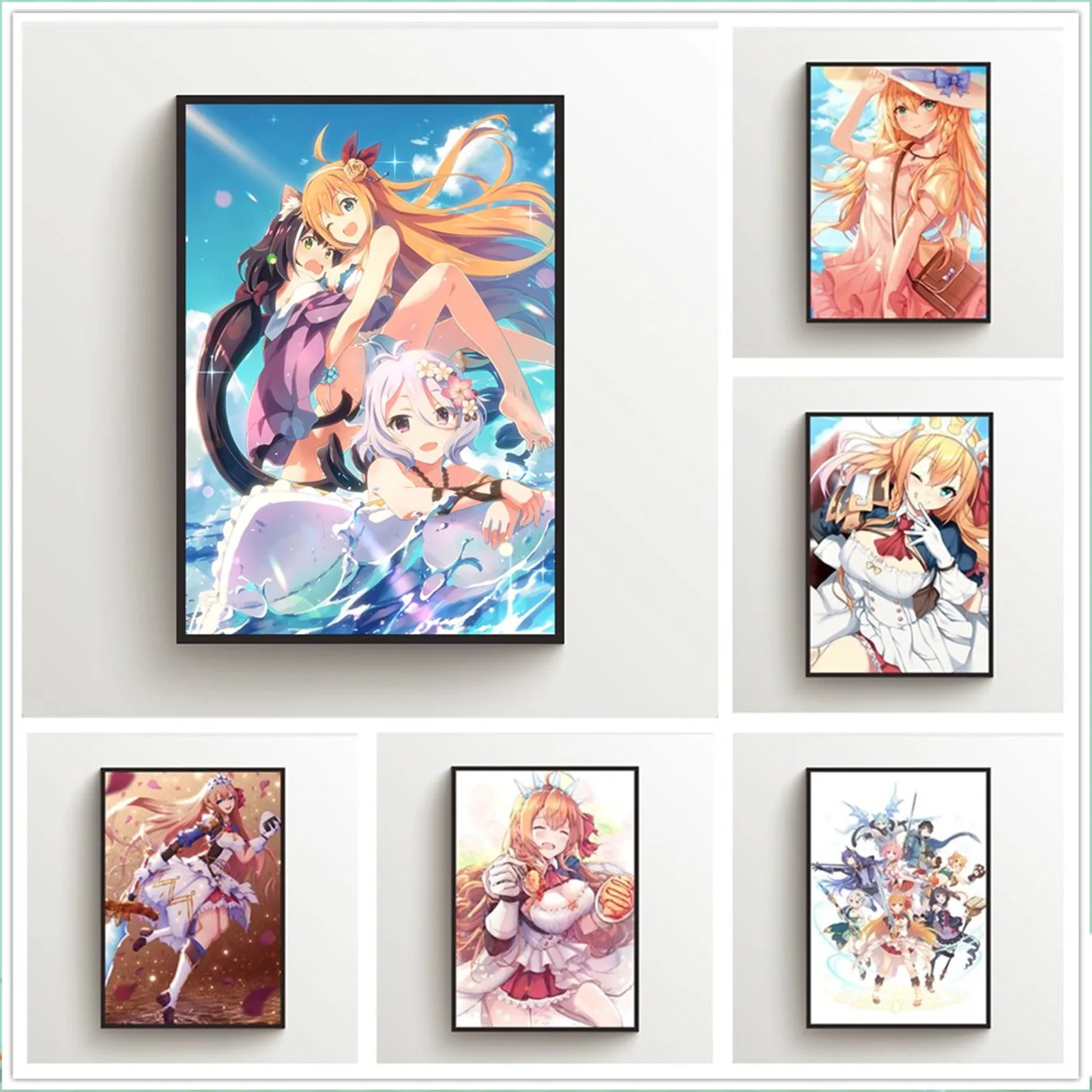 Anime Posters Princess Connect Re Dive Pecorine Canvas Poster Nordic Painting Modern Art Print Scandinavian Wall Decor Picture