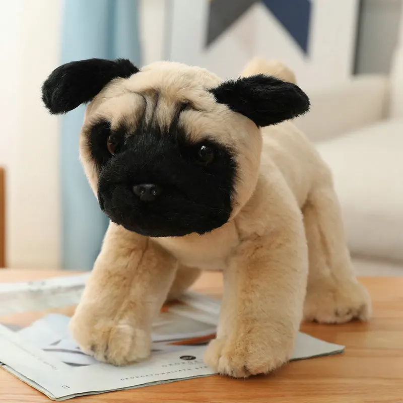 5 Styles New Simulation Pug Plush Toy Soft Stuffed Animal Puppy Dolls Real Life Dog Pet Toys Kids Xmas Birthday Gift