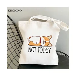 Corgi shopping bag tote drogheria shopper canvas bag-juta sac tissu