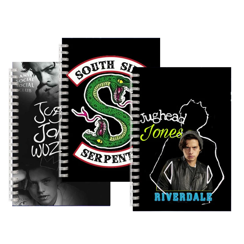 Riverdale A5  Spiral Binder Notebook Cartoon South Side Serpents Betty Jughead Jones Wuz Here Quotes Symbol Diary Travel Journal