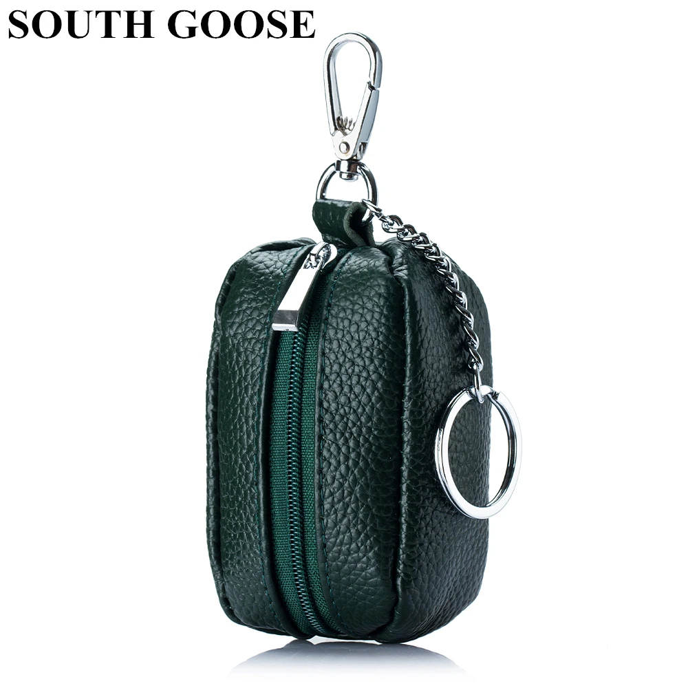 Genuine Leather Key Wallets Men Zipper Car Key Holder Smart Keys Organizer Women Cute Housekeeper Key Case Coin Pouch Purse