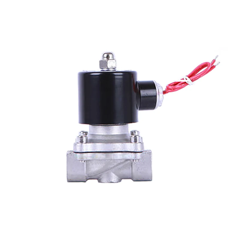 2 "Edelstahl Normalerweise Geschlossen Magnetventil Pipeline steuerschalter ventil wasser ventil Für Wasser Öl Luft 220 V – Detail 6
