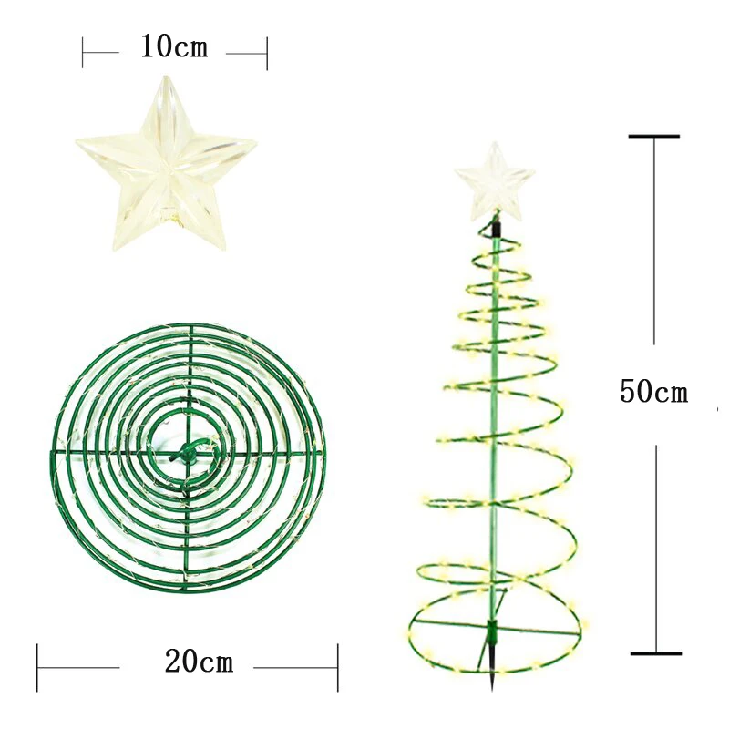 Solar LED Christmas Tree Light String Atmosphere Lamps Outdoor Holiday Shining Christmas Day Decoration Garden LED String Lights