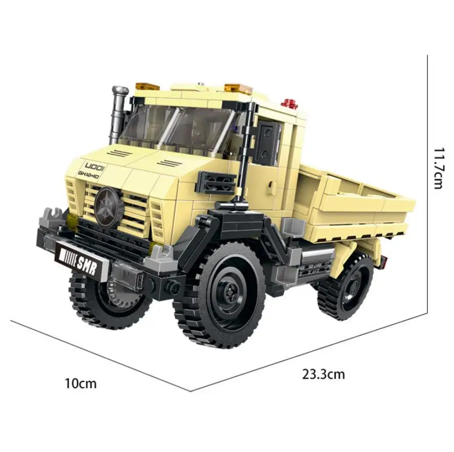 Creative Benz Unimog Orv Super Pickup Truck Moc Building Block Off-road Adventure Car Assemble Model Driver Figures Brick Toy