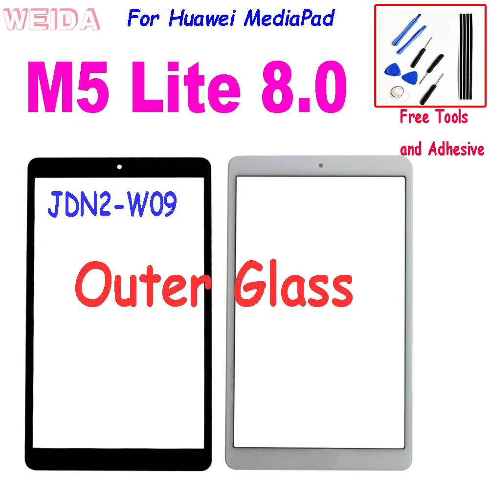 

Сенсорный экран для Huawei MediaPad M5 Lite 8,0, JDN2-W09, переднее стекло, внешнее стекло, панель объектива для M5 Lite 8,0, сенсорный экран, не ЖК-дисплей