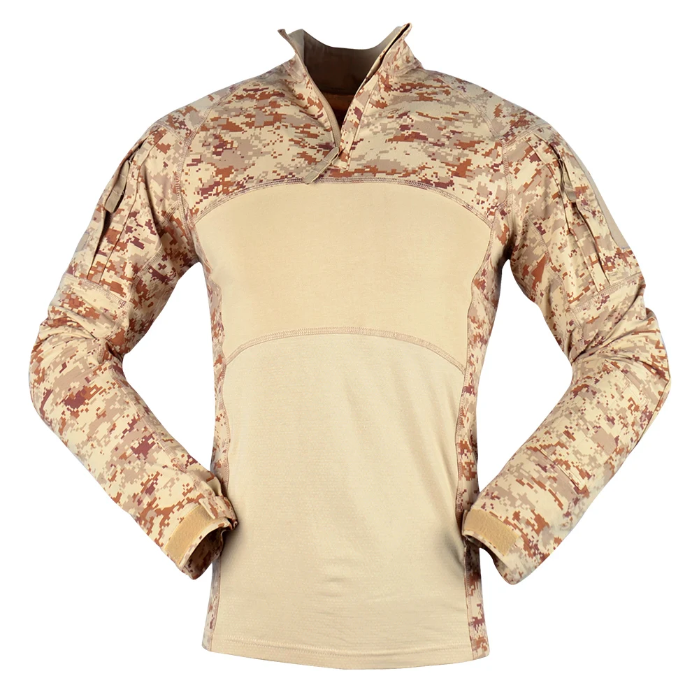 

Knitted Shirt LS Long Sleeve Strech Desert Digital Cotton Tactical Combat Shirt For Men