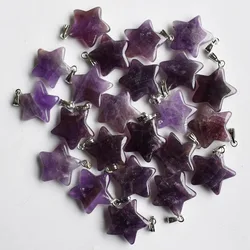 2020 Hot selling fashion Assorted natural stone amethysts star charms pendants for DIY jewelry making 30pcs/lot Wholesale free