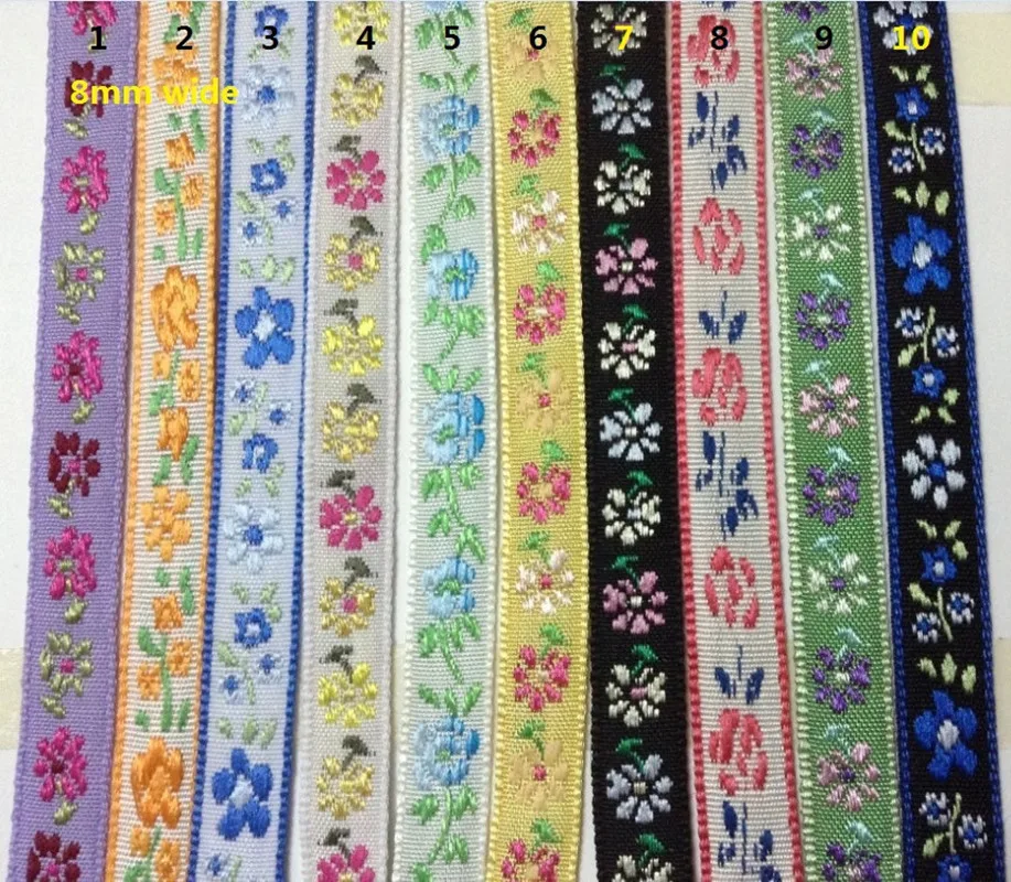 

8mm high quality nations style embroidery single face ribbon,ethnic styles ribbon trimming accessories,XERY13578