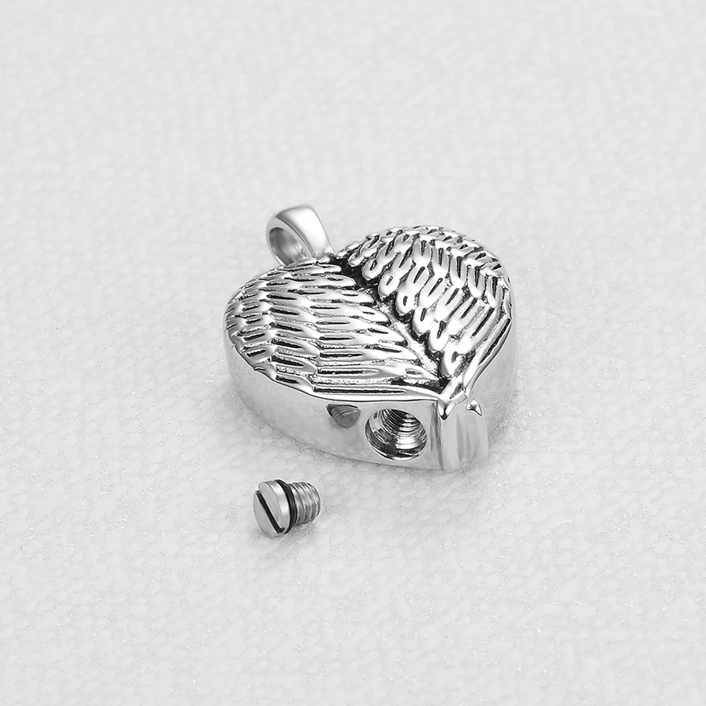 Bestattungs-Engelsflügel Urnen-Schmuck für Asche Edelstahl Anhänger Halskette Dropshipping – Detail 2