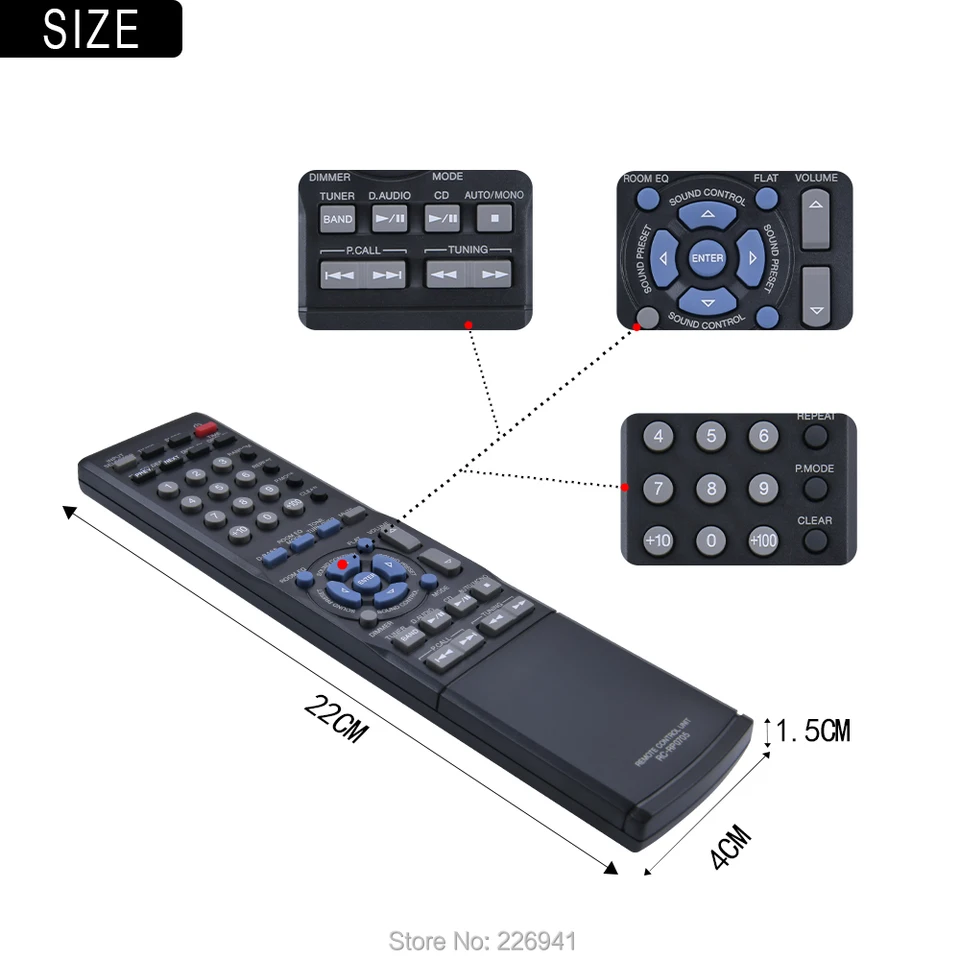 KENWOOD　R-K711　リモコン付き Remote Control For Kenwood RC-RP0705 R-K711 S0912529 COMPACT HI-FI