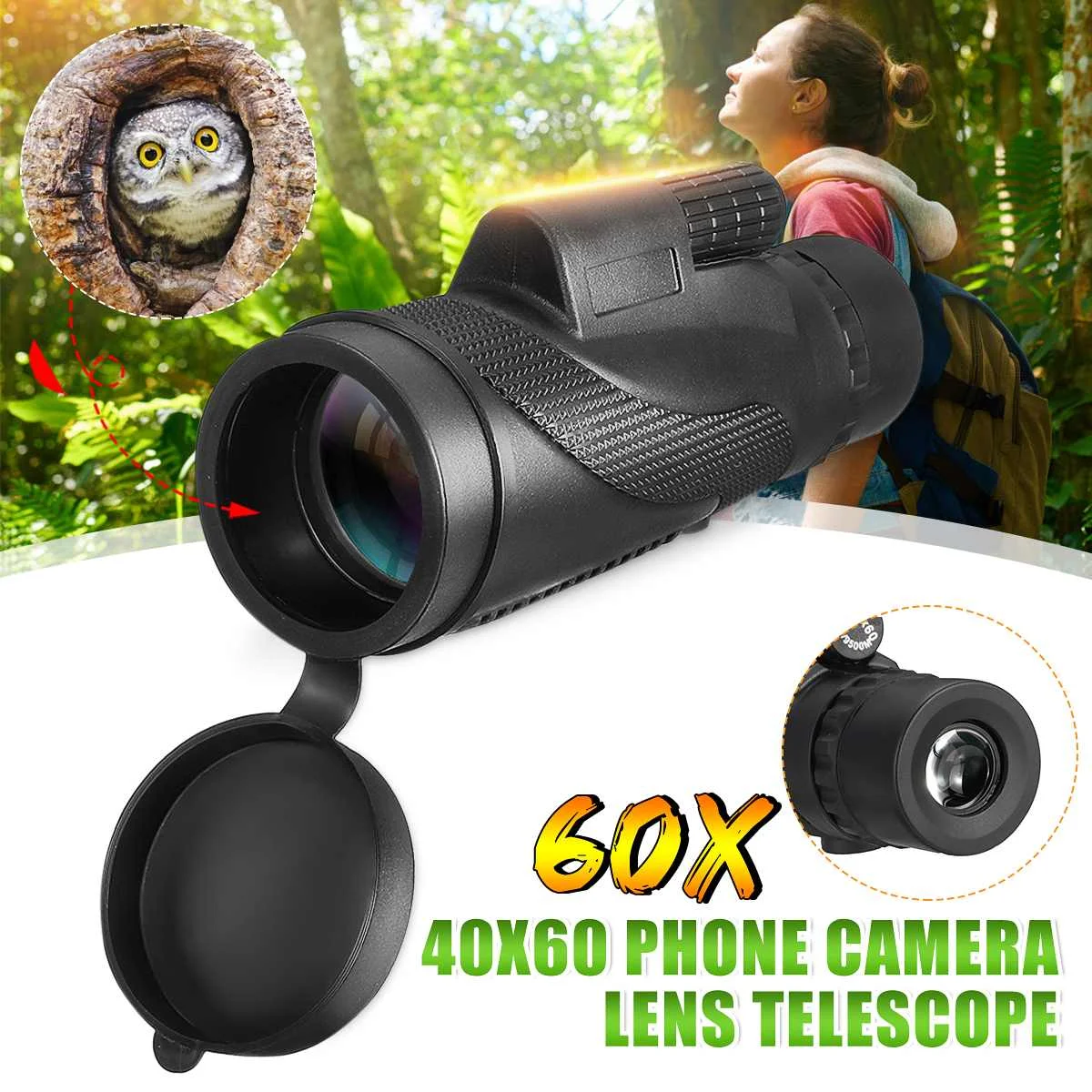 Monocular 40x60 Powerful Binoculars High Quality Zoom Great Handheld Telescope lll night vision Military HD Professional Hunting