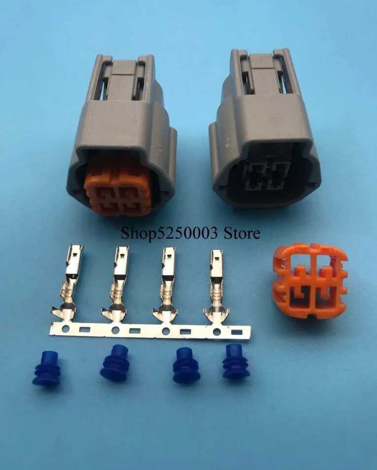 2 Sets 4 Pin Waterproof Oxygen O2 Sensor Plug Female Automotive Connector 6189-7757 forNissan