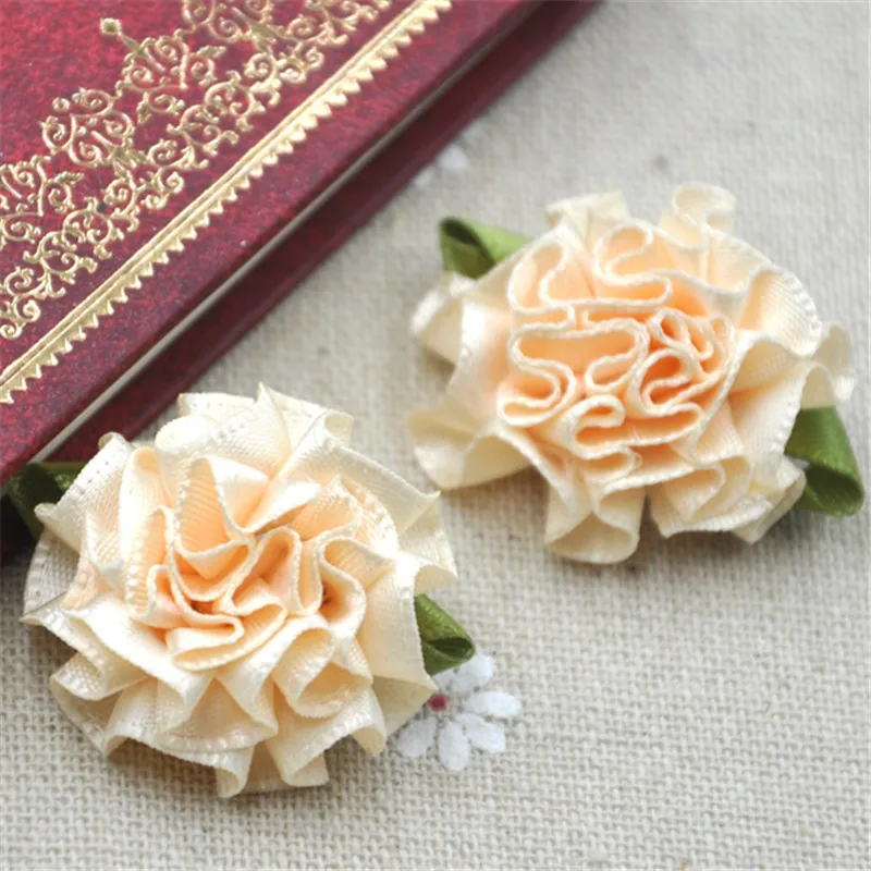 20pcs U Pick Ribbon Flower carnation Appliques sewing/craft/wedding lots A043