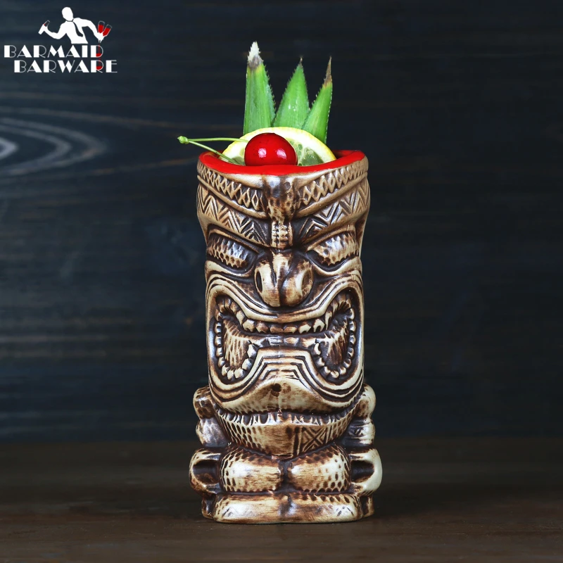 400ml Ceramic Tiki Mug Creative Porcelain Beer Wine Mug Cup