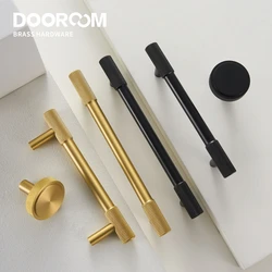 Dooroom 황동 Knurling 가구 핸들 긴 라운드 현대 당겨 찬장 옷장 드레서 신발 상자 서랍 캐비닛 와인 바 손잡이