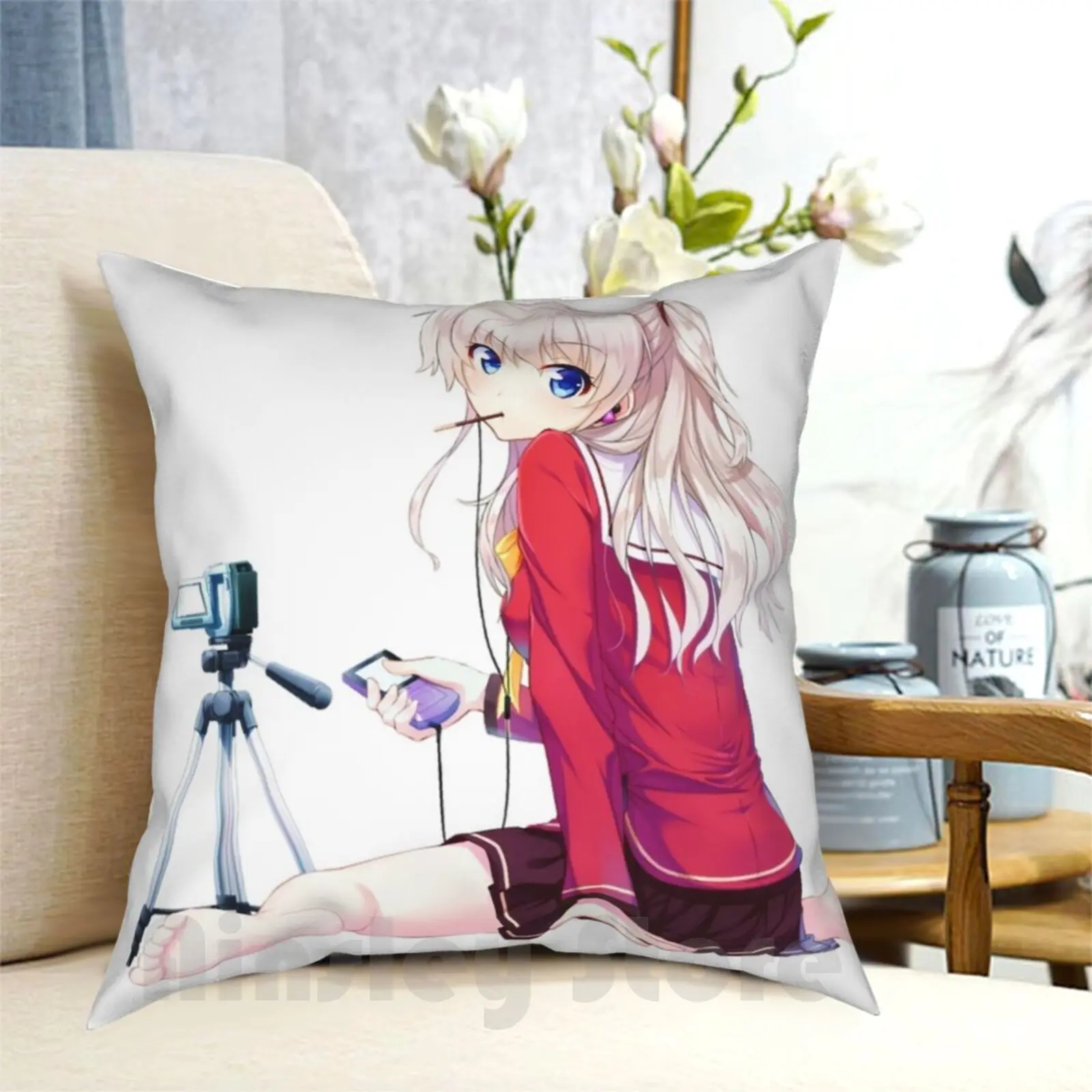 Charlotte , Nao Tomori Pillow Case Printed Home Soft Throw Pillow Charlotte Anime Charlotte Anime Nao Tomori Tomori Cute