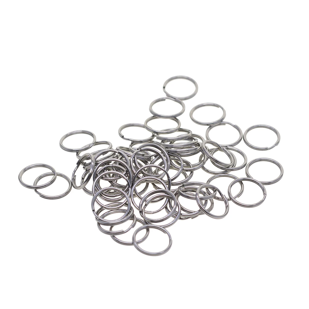 lot of 100 mini small  0.6 inch 15mm 304 Stainless steel round Circle Split Key Ringskeyrings   keyring keychains DIY fishing