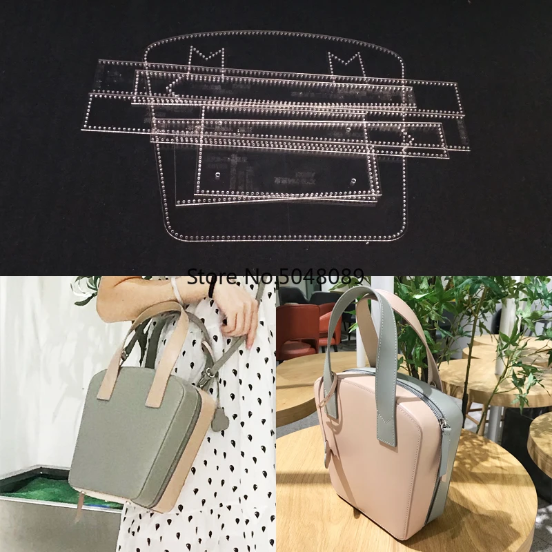 

1Set Leather Craft Acrylic Shoulder Bag Woman handbag Pattern Templates Stencils Sewing pattern Leather craft Tool Set 22x19x9cm