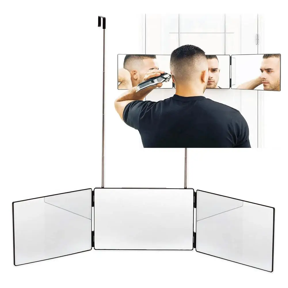 

3 Way Mirror Adjustable Trifold Mirror Self Hairdressing Styling DIY Haircut Tool 3 Side Mirror Home Hair Cutting Makeup Mirror