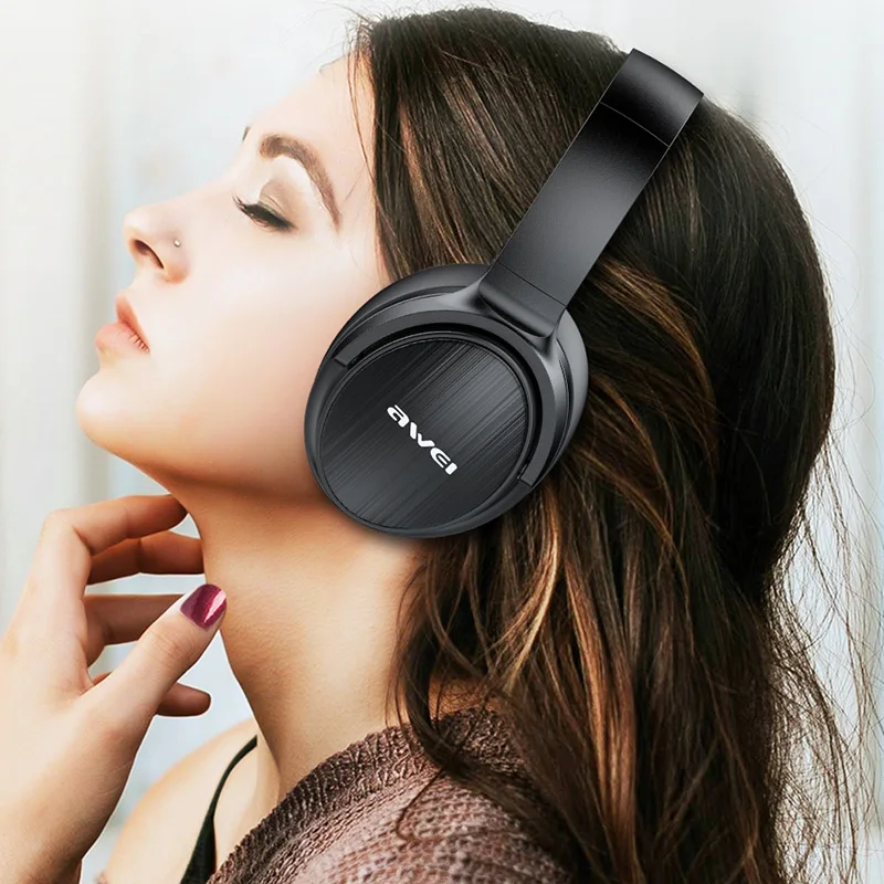 Awei Bluetooth 5.3 headphone Játék Fülhallgató vezetékes Szikratávirát e-sports Szólam headse vel microph Alacsony Csapó sügér vel mic TF rty