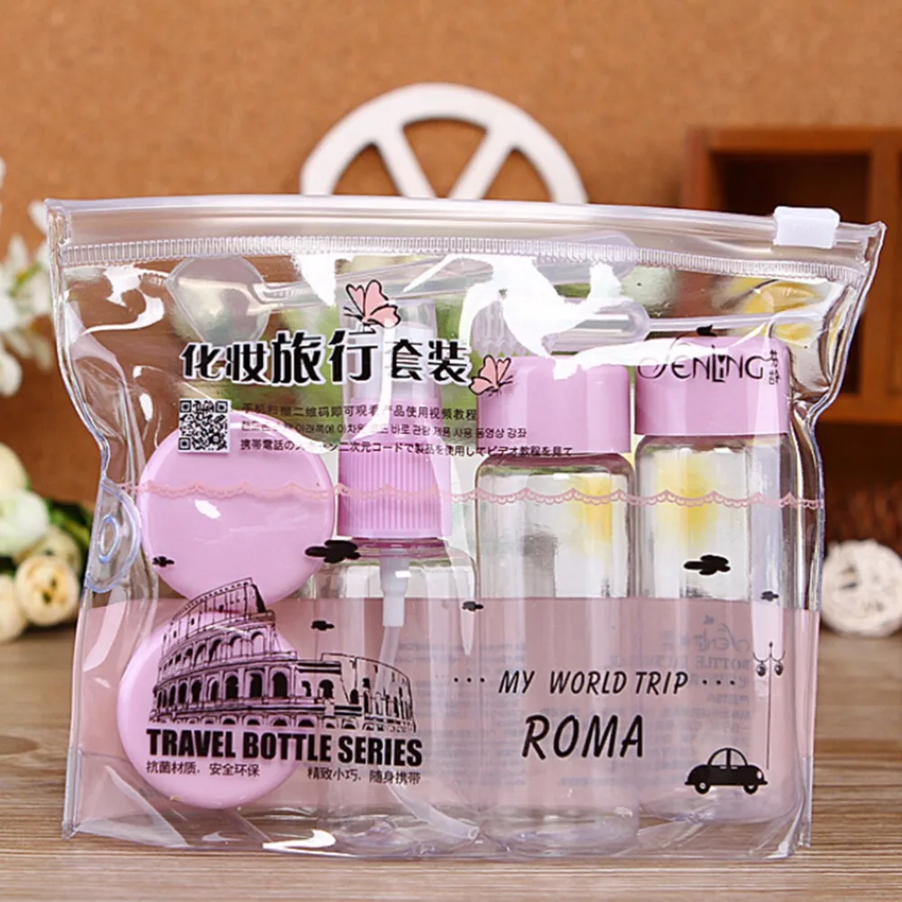 

7 PCS/set Travel Cosmetic Empty Jar Pot Makeup Face Cream Container Bottle 3 Colors Drop Shipping