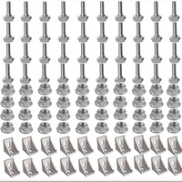 20Set 4040 Aluminum Profile Connector Set: 40Pcs M8 Hex Flange Nuts + 20Pcs 4040 Corner Bracket + 40Pcs M8 x 16mm T Bolt Screws