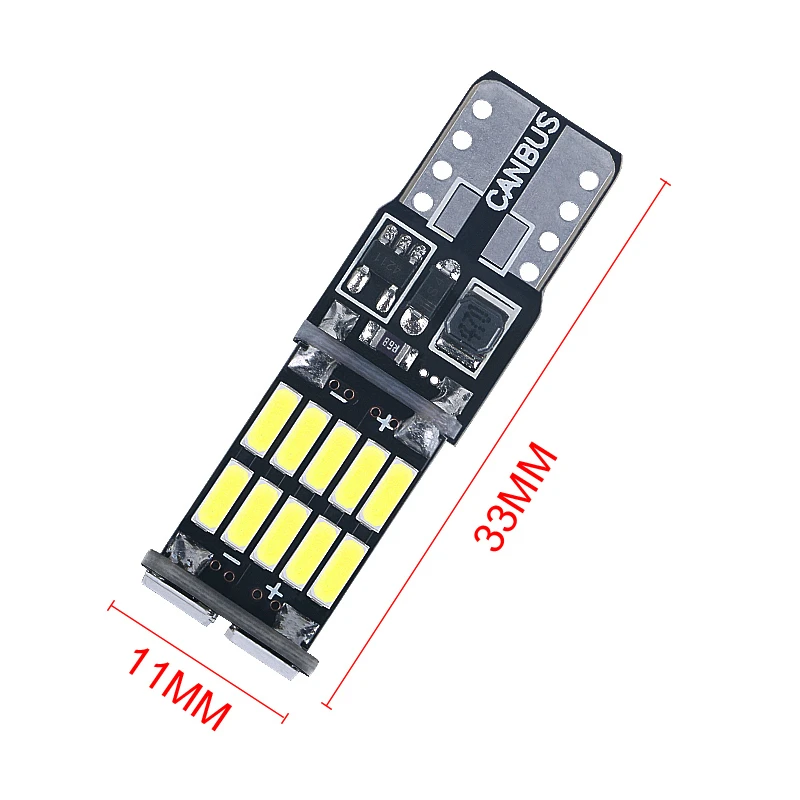 2X Aluminium T10 Car Led 26 4014SMD W5W 194 6000K Pure White Color Light Side Marker Bulbs For Auto Interior Reading Lamp 12V DC image 4