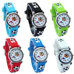 3D Watch Sport Football Style Silicone Band Children Quartz Watch Boy Watch Girls Watch Cartoon Analog Wristwatch