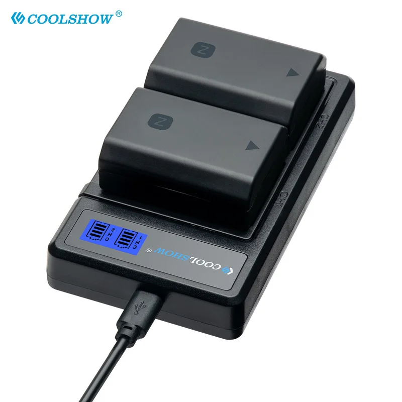 NP-FZ100 NP FZ100 NPFZ100 LED Dual USB Charger for Sony Alpha A7III A7R III A9 Alpha 9 A7R3 A6600 Cameras Battery Charger