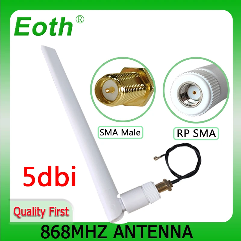 

EOTH 1 2 шт. 868 МГц антенна 5dbi sma female 915 МГц lora antene iot модуль lorawan antene ipex 1 SMA Штекерный Удлинительный кабель