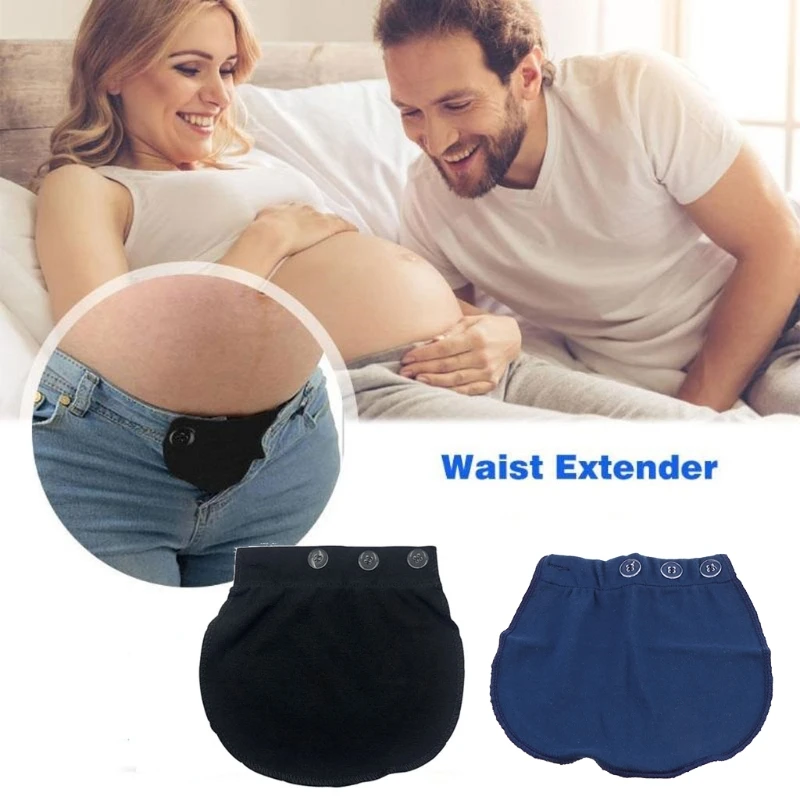 Maternity Pregnancy Waistband Belt Soft Adjustable Elastic Pants Lengthening Waist Extenders Button Mother Loose Pants Belt