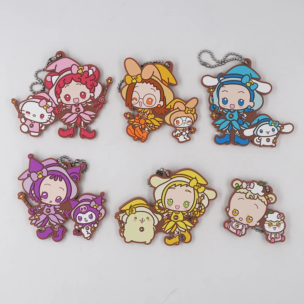 Magical DoReMi Anime Harukaze Fujiwara Hazuki Senoo Aiko Segawa Onpu Asuka Momoko Rubber Keychain