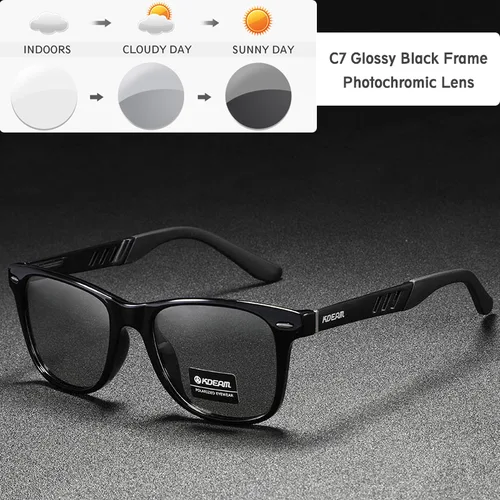 Imagen 2 del producto KDEAM gafas de sol fotocromáticas y polarizadas para hombre, montura de aluminio y magnesio de navegación, gafas de visión nocturna UV400