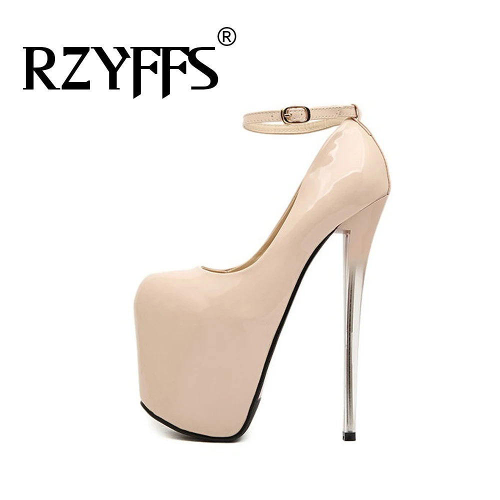 Sexy Round Toe super High Heels Shoes Woman Wedding Party Shoes 19 16  22CM BIG 50. Ladies Thin Heels Pumps Platform NN-91