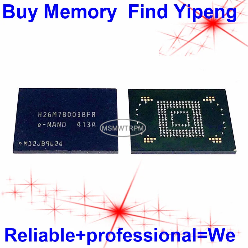 

H26M78003BFR BGA169Ball EMMC 64GB Mobilephone Memory New Original and Second-hand Soldered Balls Tested OK