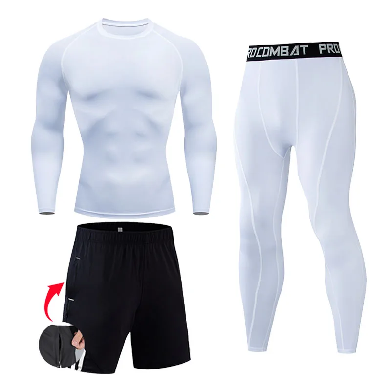 New Winter Thermo underwear xxxxl Gym joggers Sport under Wear Track suit Men Quick dry T shirt leggings Compression Tights Run