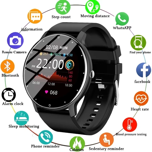 Imagen 2 del producto LIGE 2025 nuevo reloj inteligente para hombres pantalla completamente táctil reloj deportivo IP67 impermeable Bluetooth para Android ios reloj inteligente para hombres + caja