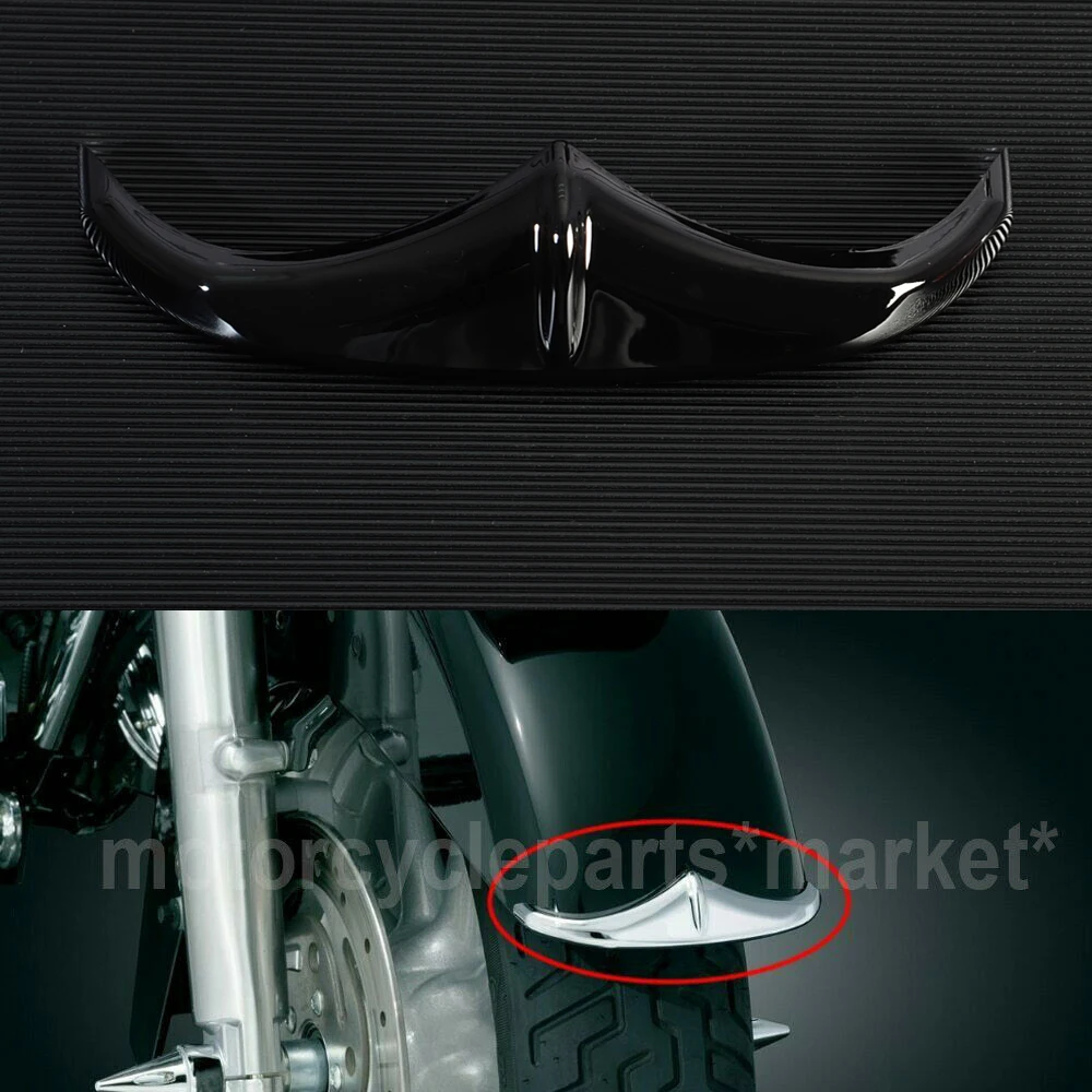 

black ABS Front Fender Leading+Rear Trailing Tip Accent Edge Accent For Harley Tourin FLHRS Road King