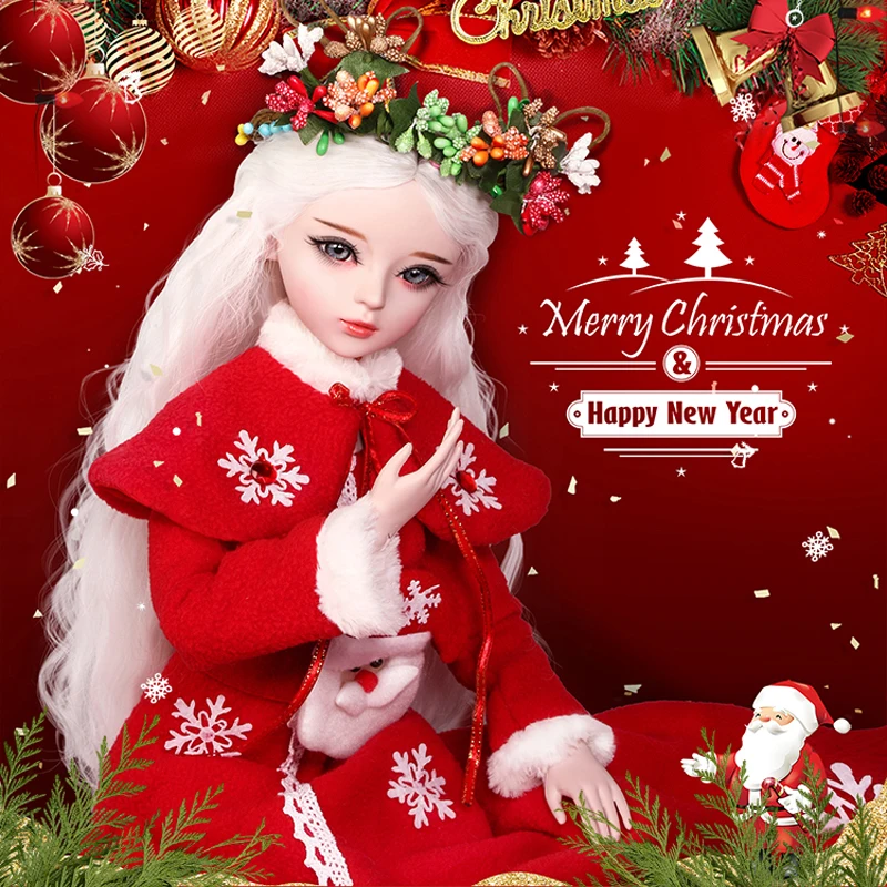 Fashion Girl Christmas Bjd 1/3 Dolls Big 60cm Ball Jointed Doll Full Set With Clothes Children Toys for Girls  New Year Gift