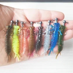 POETRYYI Larva Soft Lures 60mm Artificial Lures Fishing Worm Silicone Bass Pike Minnow Swimbait Jigging Plastic Baits 30