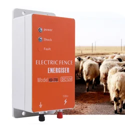 10KM Farm Electric Fence Solar Energizer Charger Pulse Controller High Voltage Horse Cattle Poultry Animal Fence Alarm Livestock